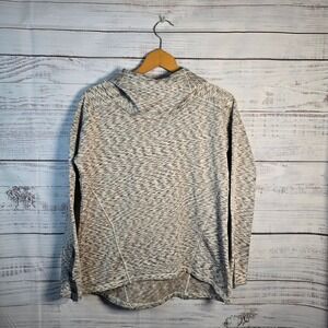 Avalanche Wear Womens Space Dye‎ Cowl Neck Hoodie Grey Pullover Snap Cuff Small